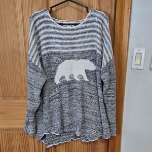 Crewneck Sweater with Bear Motif - made in Canada